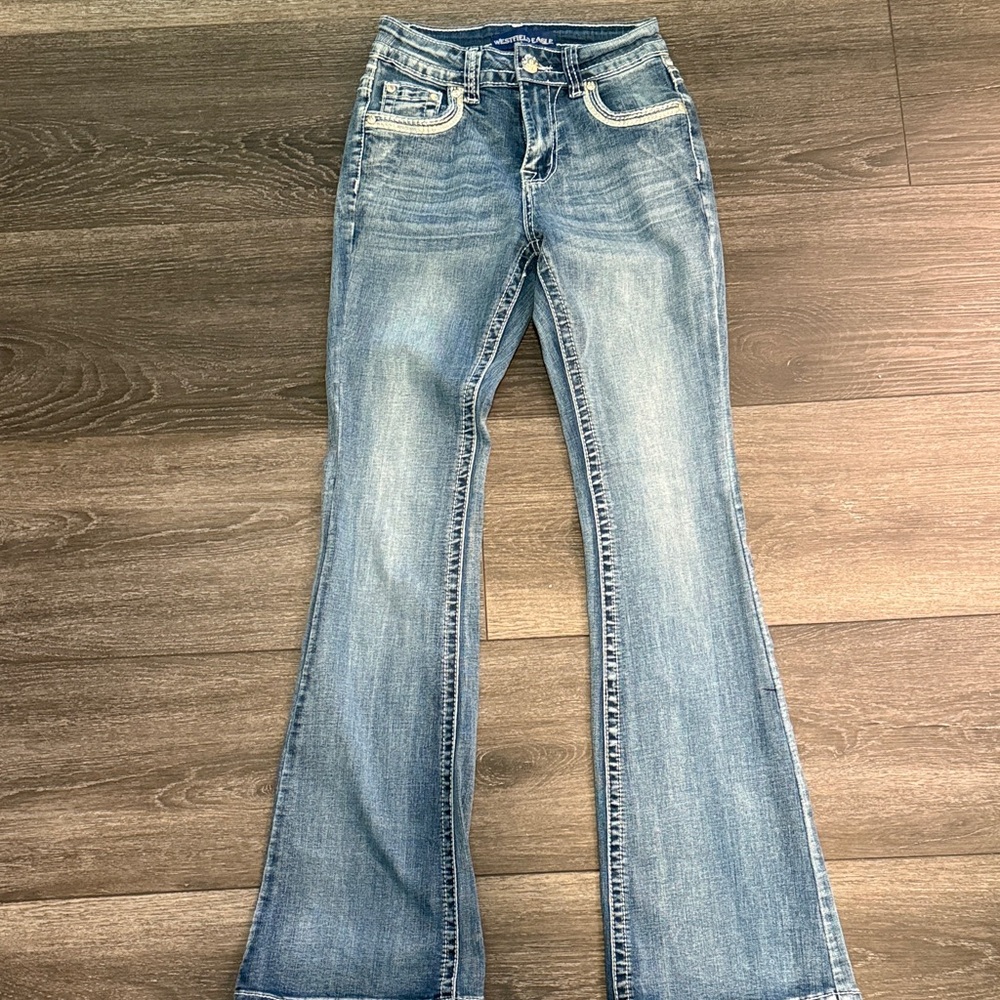 Western eagle Light Blue Boot Cut Women's Jeans